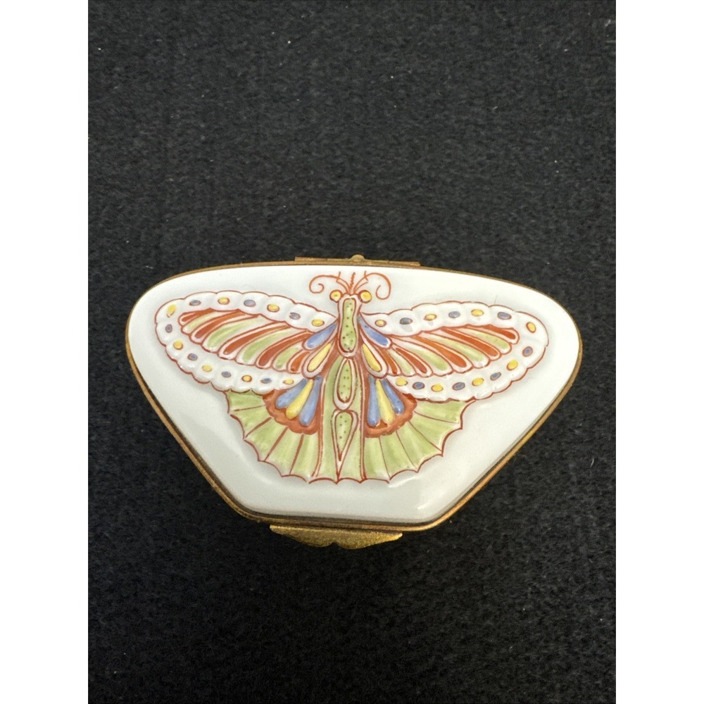 Musée des Arts Décoratifs Paris Vintage Hand-Painted Butterfly Moth Trinket Box